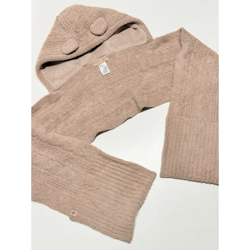 Barefoot Dreams CozyChic Hooded Scarf with Pockets Bear Ears Mauve BDYCC23071